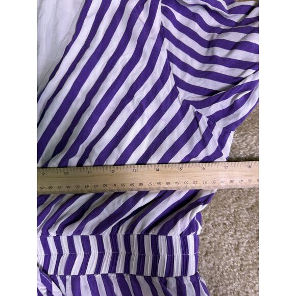 Pretty Garden Womens Dress size Small Mini Purple Striped Beach Boho E106 - Picture 9 of 12